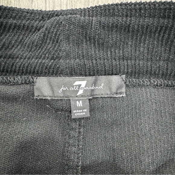 7 For All Mankind Wide Leg Corduroy Black Trousers Size Medium - Picture 5 of 12